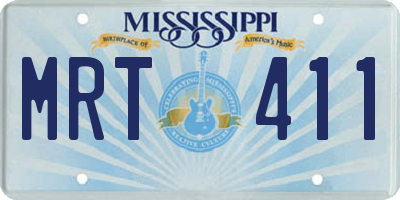 MS license plate MRT411