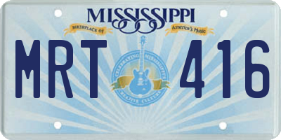 MS license plate MRT416