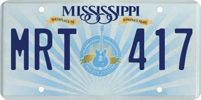 MS license plate MRT417