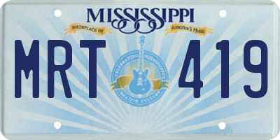 MS license plate MRT419