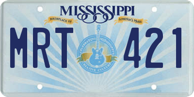 MS license plate MRT421