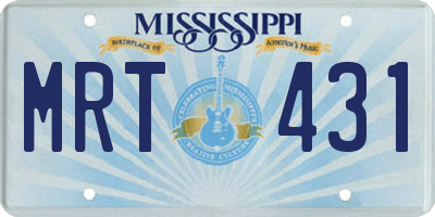 MS license plate MRT431