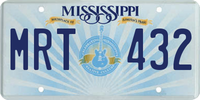 MS license plate MRT432