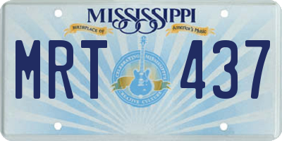 MS license plate MRT437