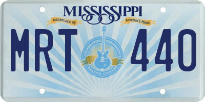 MS license plate MRT440
