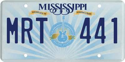 MS license plate MRT441