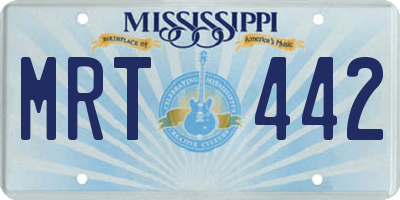 MS license plate MRT442