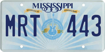 MS license plate MRT443