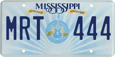 MS license plate MRT444