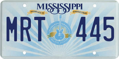 MS license plate MRT445
