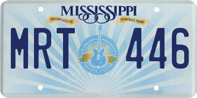 MS license plate MRT446