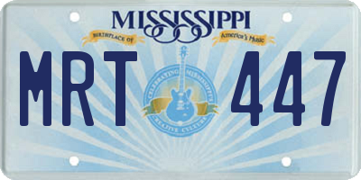 MS license plate MRT447