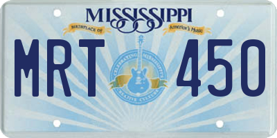 MS license plate MRT450