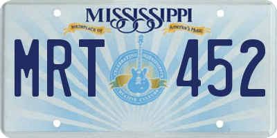 MS license plate MRT452