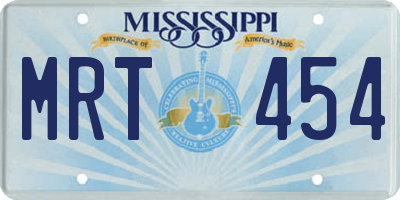 MS license plate MRT454
