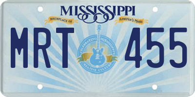 MS license plate MRT455