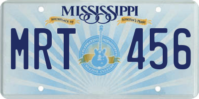 MS license plate MRT456