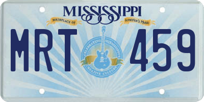 MS license plate MRT459