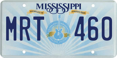MS license plate MRT460
