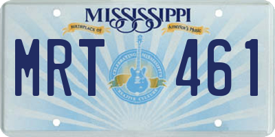 MS license plate MRT461