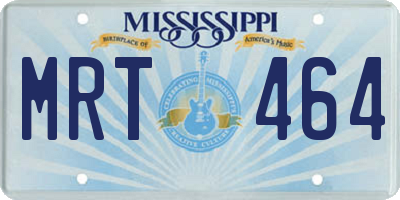 MS license plate MRT464