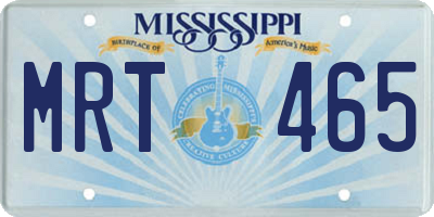 MS license plate MRT465
