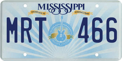 MS license plate MRT466