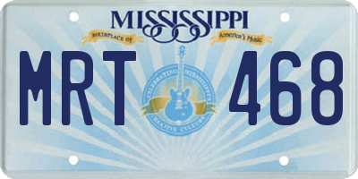 MS license plate MRT468