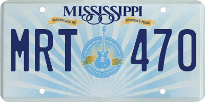 MS license plate MRT470