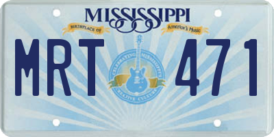 MS license plate MRT471