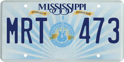 MS license plate MRT473