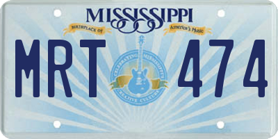 MS license plate MRT474