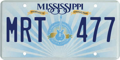 MS license plate MRT477
