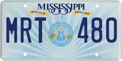MS license plate MRT480