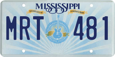 MS license plate MRT481