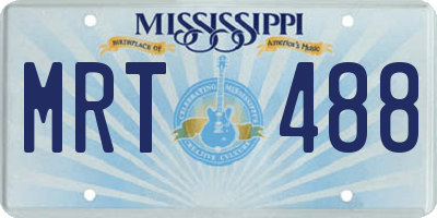 MS license plate MRT488