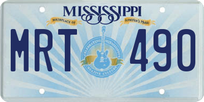 MS license plate MRT490