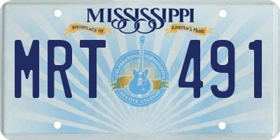 MS license plate MRT491