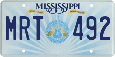 MS license plate MRT492