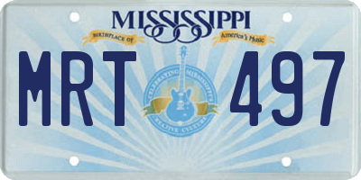 MS license plate MRT497