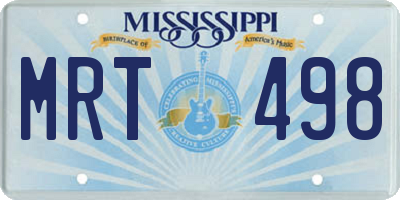 MS license plate MRT498