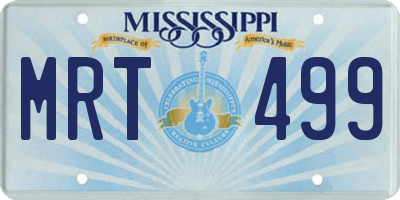 MS license plate MRT499