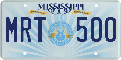 MS license plate MRT500