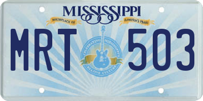 MS license plate MRT503