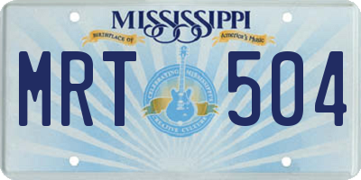 MS license plate MRT504