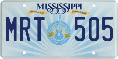 MS license plate MRT505