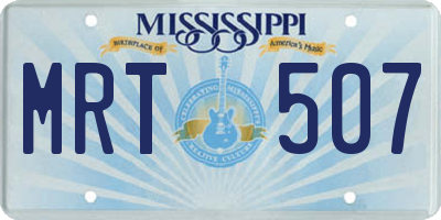 MS license plate MRT507