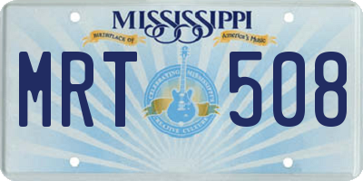 MS license plate MRT508