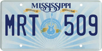 MS license plate MRT509