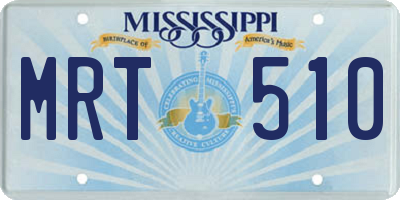 MS license plate MRT510